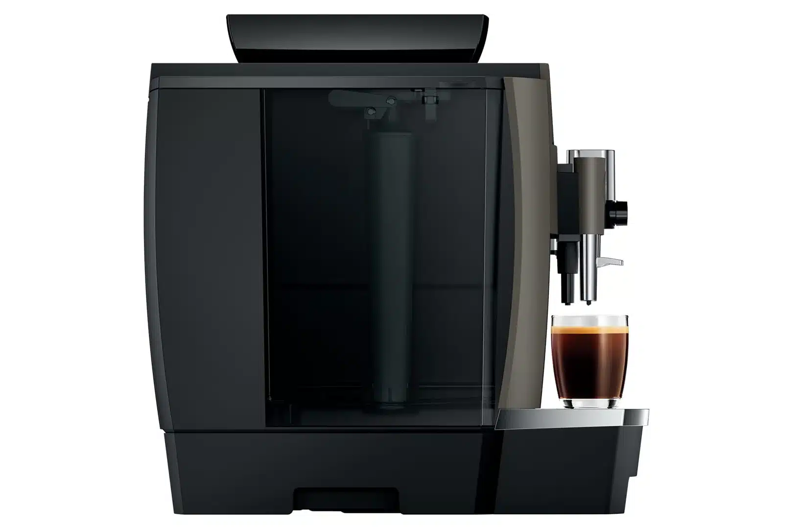 JURA W8 de profil avec une tasse de café