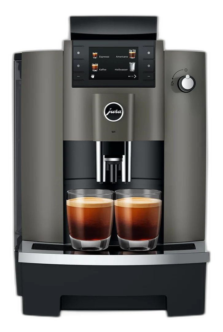 Deux espressos préparés par la machine à café JURA W4