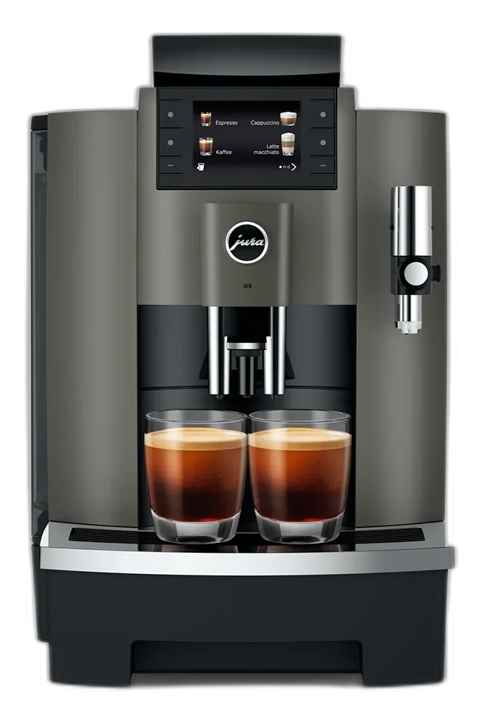 Machine à café professionnelle JURA W8 préparant un espresso