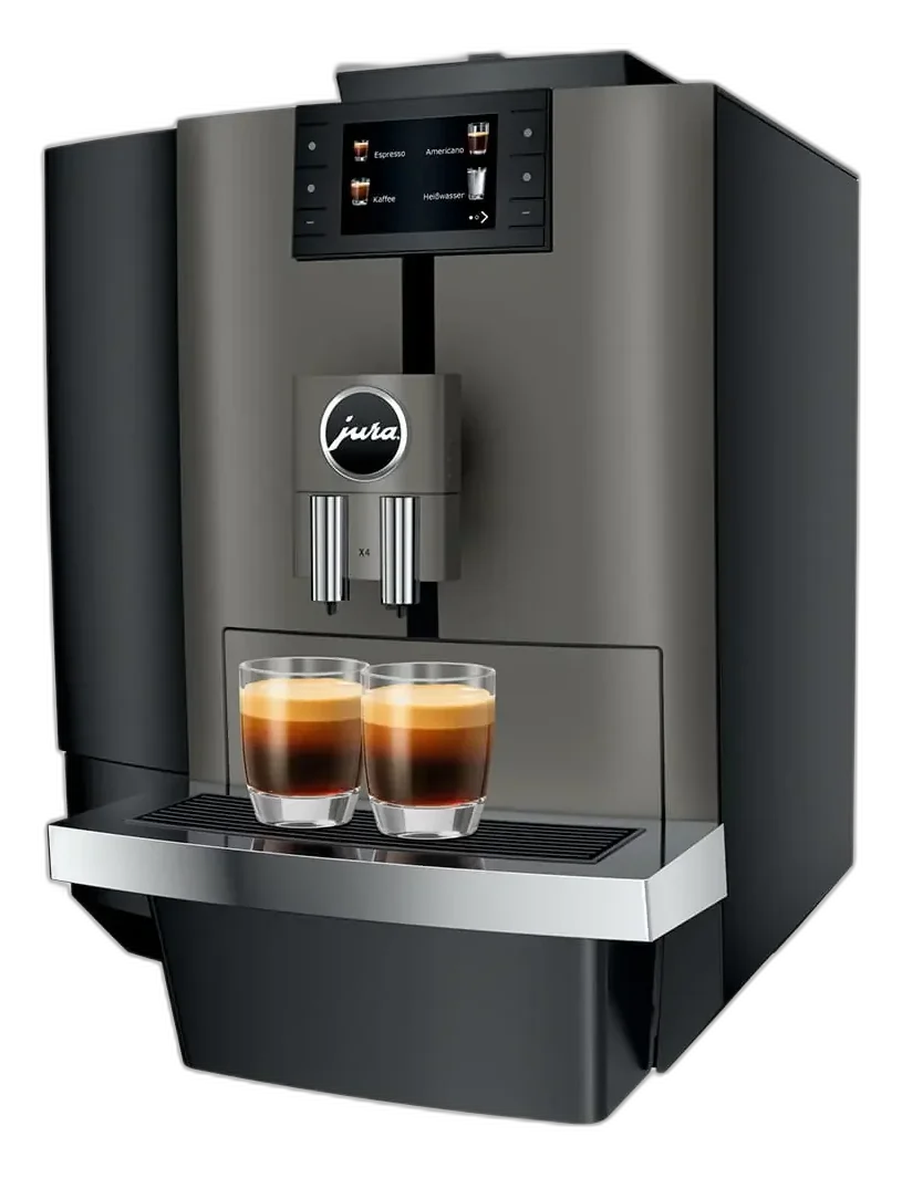 Machine à café JURA X4 préparant deux espressos