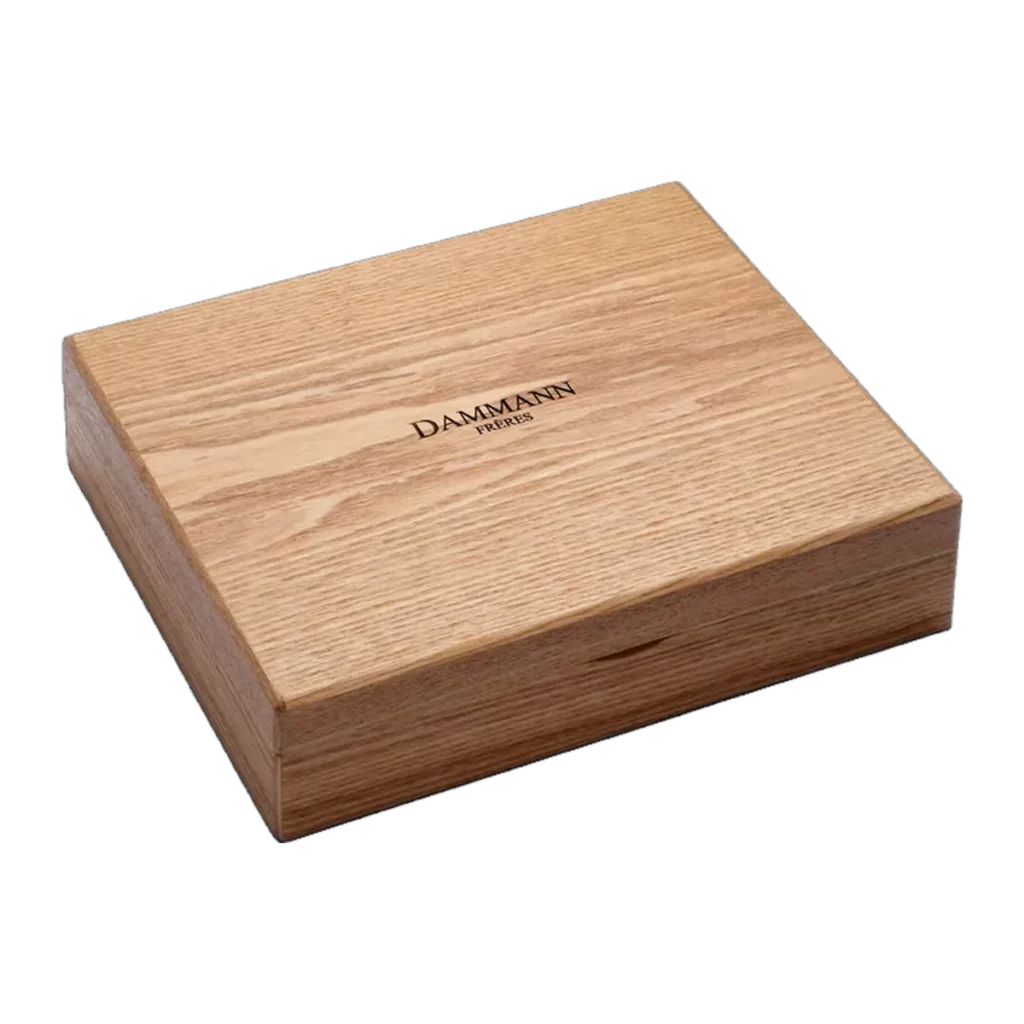 Coffret bois clair vide pour 48 sachets DAMMANN Frères