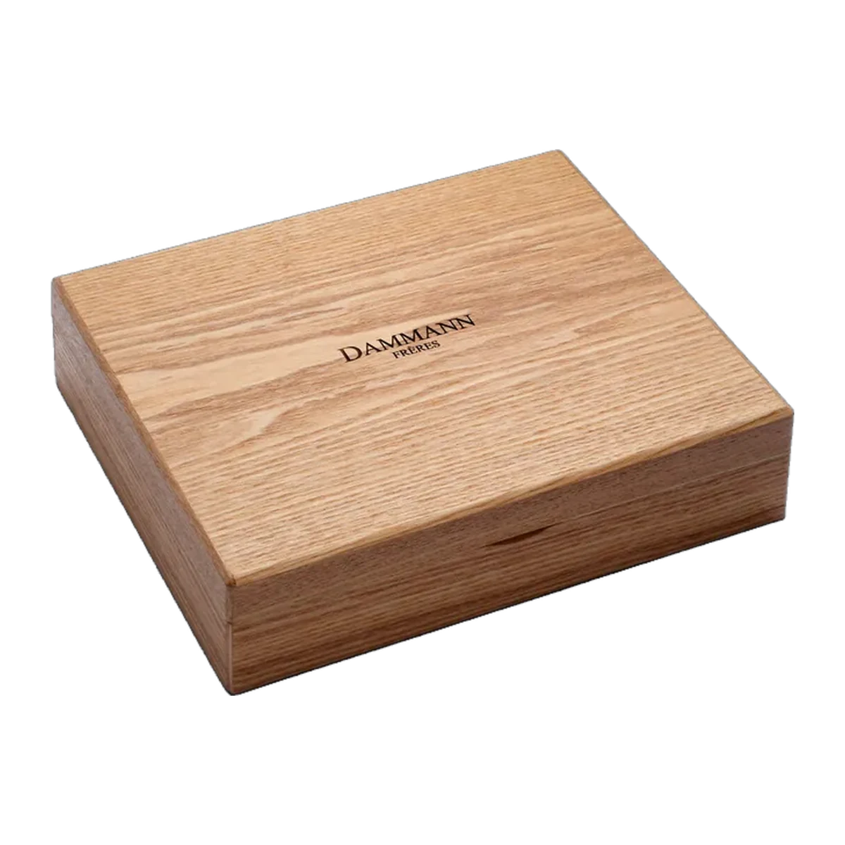 Coffret bois clair vide pour 48 sachets DAMMANN Frères